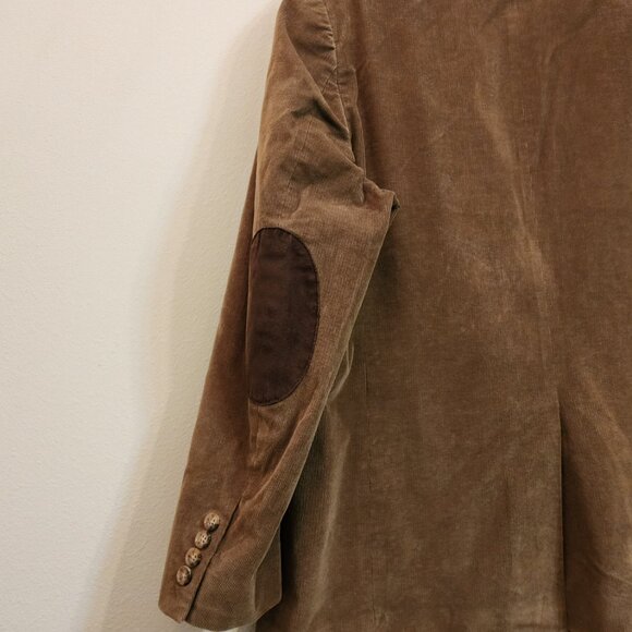 LRL Ralph Lauren Brown Corduroy Sport Coat Jacket Blazer 46R Elbow Patch Dog - Picture 16 of 16